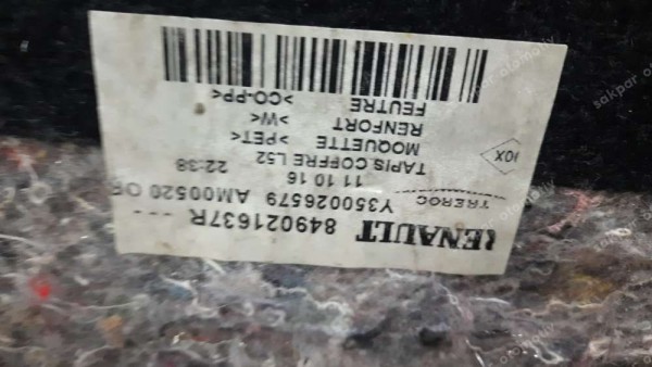 Renault Symbol Logan Sandero Bagaj Halısı 849021637R SP (IB-120)
