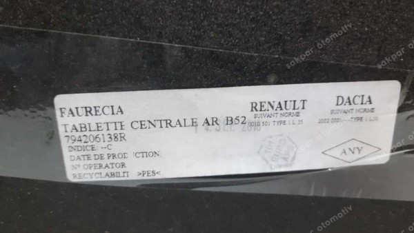 Renault Symbol Arka Bagaj Rafı Pandizot 794206138R HP SP (IB-120)