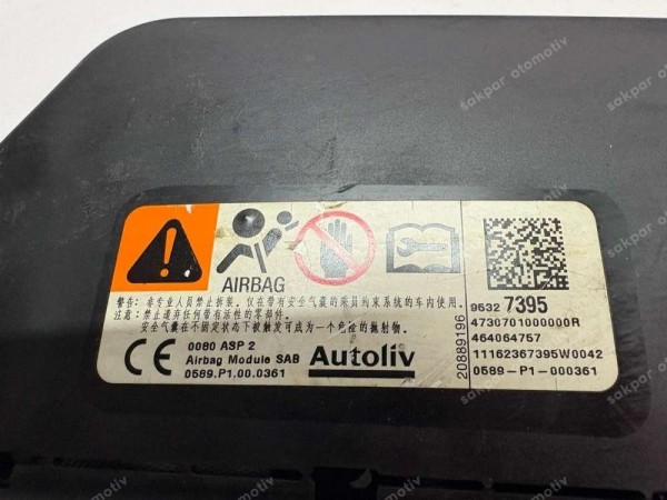 Opel Mokka Chevrolet Trax Sağ Ön Koltuk Yan Hava Yastığı 95327395 CP (BD122)