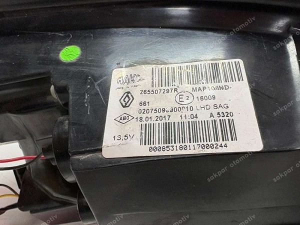 Renault Megane 4 Sağ Dış Stop Lambası Orj. 265507297R CP HP (AD110)