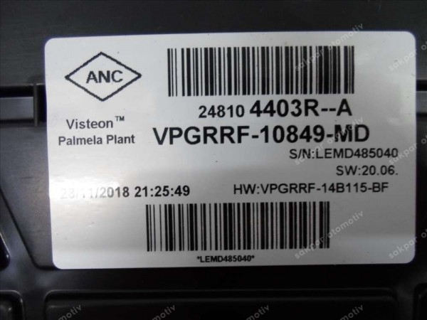 Renault Captur Gösterge Saati Paneli 248104403R YP (GC130)