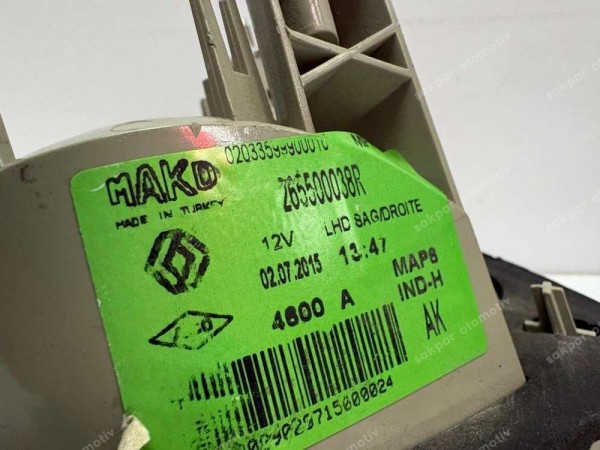 Renault Fluence Sağ İç Stop Lambası Orj. 265500038R CP (BA123)