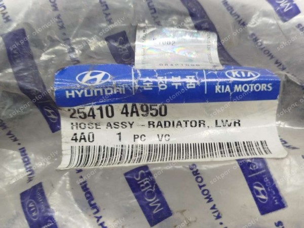 Hyundai H1 Starex Radyatör Alt Hortumu 25410-4A950 ORJ YP (DD118)