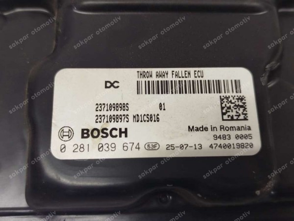Renault Megane 4 Ecu Motor Enjeksiyon Beyni 237109898S SP (DE115)