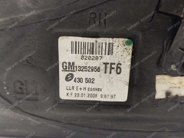 Opel Astra H Sağ Ayna Gövdesi 13252956 CP HP (FD120)