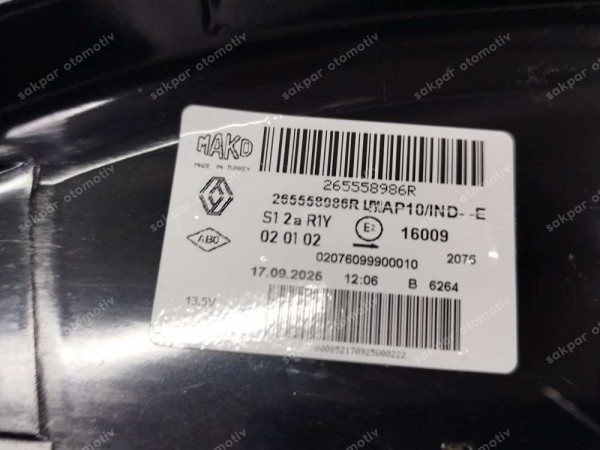 Renault Megane 4 Sol Dış Stop Lambası 265558986R SP (AD110)