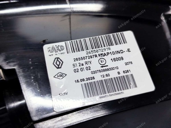 Renault Megane 4 Sağ Dış Stop Lambası 265507297R SP (AD110)