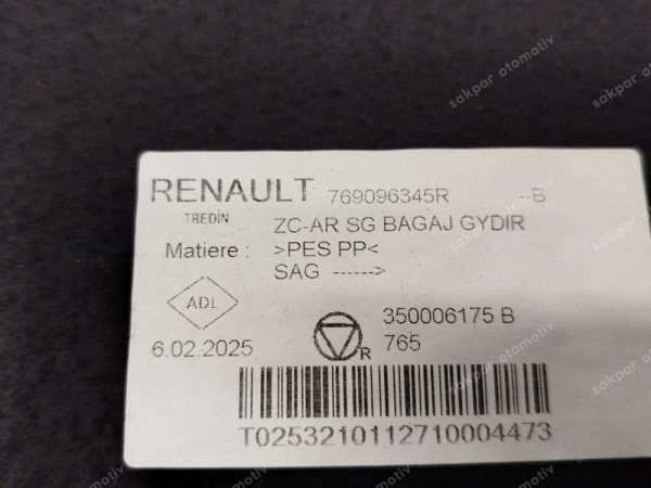 Renault Megane 4 Bagaj Kaplaması Sağ Kapak 769096345R SP (BA122)