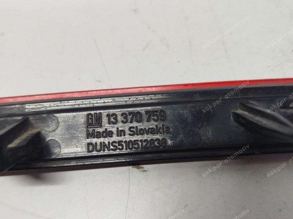 Opel Astra J Sol Arka Tampon Reflektörü 13370759 GM ORJ. CP (AC124)