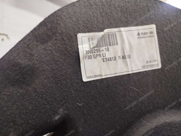 Bmw F30 Sol Arka Bagaj Kaplaması Döşemesi 7246295 CP (HH130)