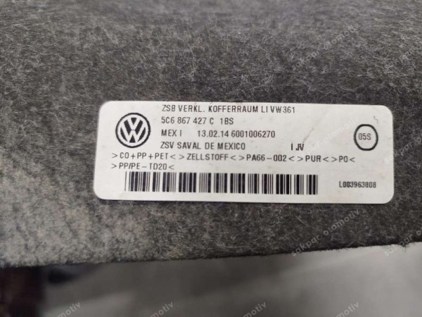 Volkswagen Jetta Bagaj İç Halı Kaplaması Sol 5C6867427C SP (HH130)