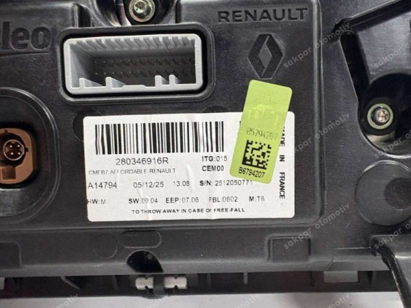 Renault Clio 5 Captur Multimedya Ekranı 280346916R SP HP (GI-120)