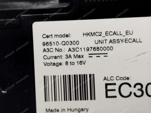 Hyundai Bayon İ20 A3C Kontrol Modülü 96510-Q03000 SP YP (DE122)