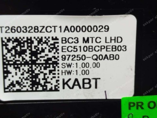 Hyundai Bayon Klima Kontrol Paneli Ünitesi 97250-Q0AB0TT6 SP YP (CE122)
