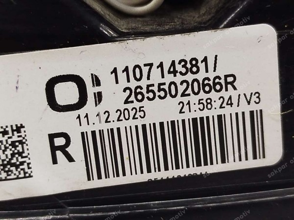Renault Clio 5.5 Sağ Arka Stop Lambası 265502066R SP (AD110)