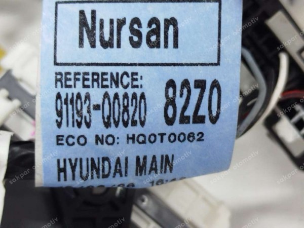 Hyundai Bayon İ20 Ön Göğüs Torpido Elektrik Kablosu Tesisatı 91193-Q0820 SP YP (TES6)