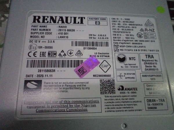 Renault Megane 4 Teyp Radio Beyni Orjinal Sıfır 281158663R YP (GH130)