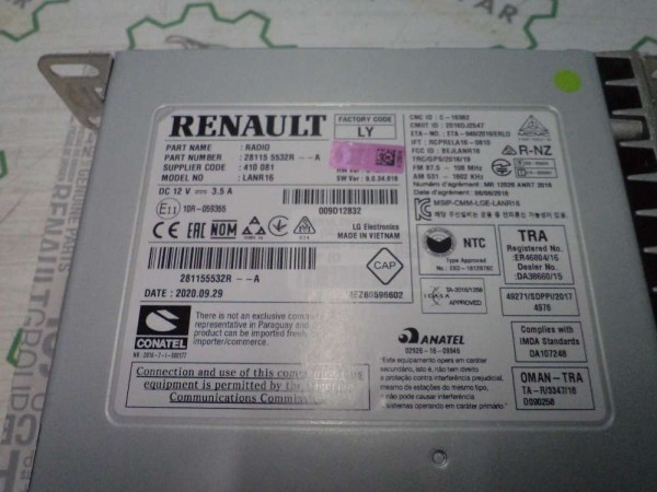 Renault Megane 4 Radio Beyni Orjinal Sıfır 281155532R YP (GI120) (EE-130)