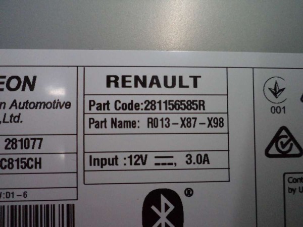 Renault Captur Radyo Teyp Orjinal Sıfır 281156585R YP (GI120)