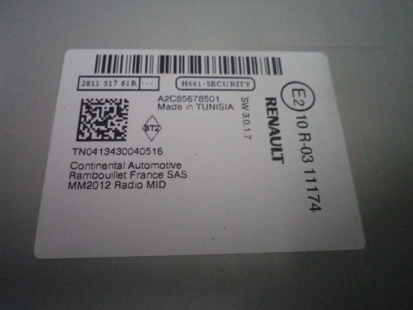 Renault Clio 4 Captur Radyo Teyp Beyin Orjinal Ambalajsız 281151761R YP (GI120)