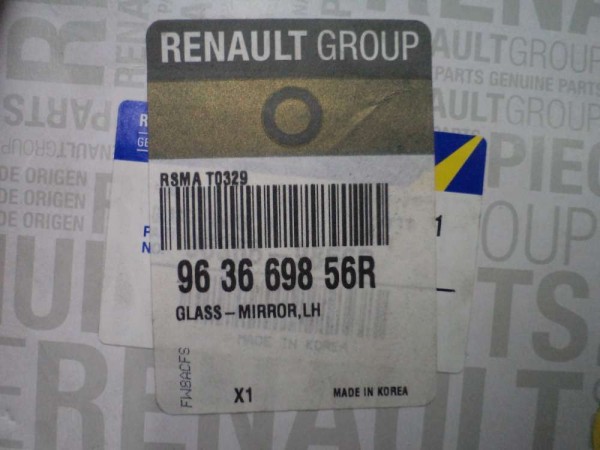 Renault Latitude Sol Dikiz Ayna Camı Orjinal Sıfır 963669856R YP (CA124)