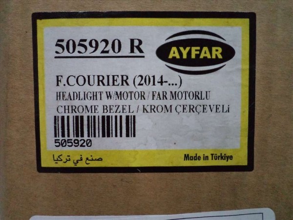 Ford Courier Sağ Far Komple Krom Çerçeveli Beyaz Zemin ET76-13W029-AK YS YP (AG120)