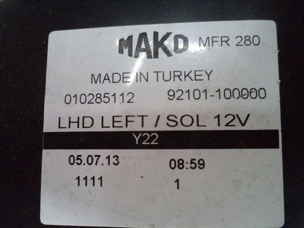 Hyundai Matrix Sol Far Orjinal Sıfır 92101-10000 YP  (AA130)