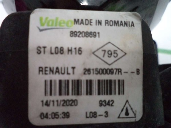 Dacia Logan Sandero Duster Clio 4 Fluence Ön Sis Farı 261500097R CP HP (BB122)