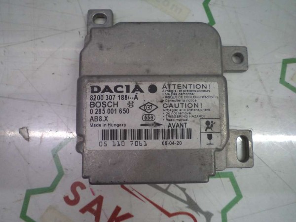 Dacia Logan Hava Yastık Airbag Beyni Modülü Orj 8200307188A 0285001650 CP (DC13-12)