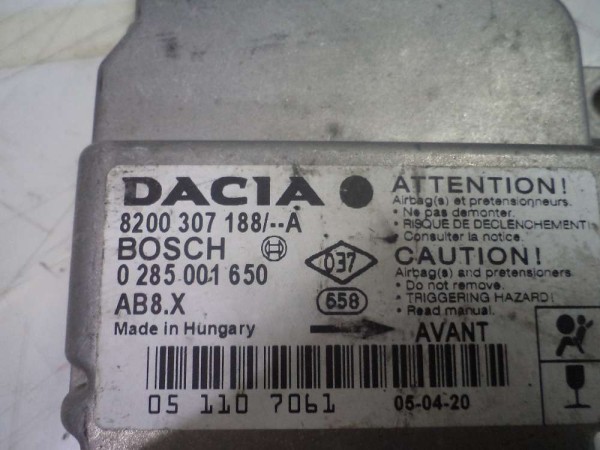 Dacia Logan Hava Yastık Airbag Beyni Modülü Orj 8200307188A 0285001650 CP (DC13-12)