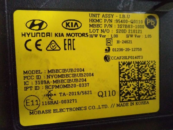 Hyundai İ20 Kontrol Ünitesi Beyin ECU Orj 95400-Q0110 SP YP (DB-129)