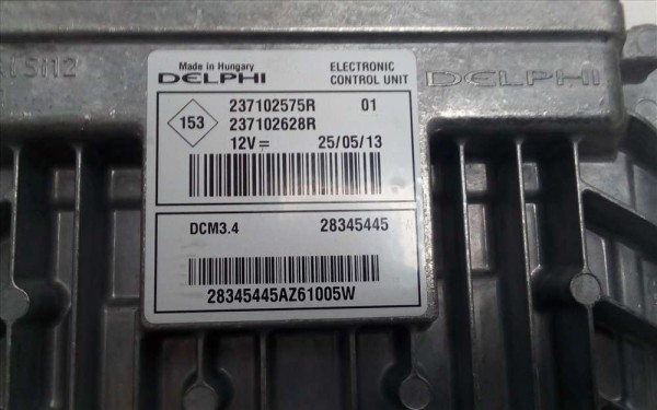 Dacia Duster Lodgy Logan Sandero  Clio Captur Motor Beyni ECU Orj 237102628R YP (DE-136)