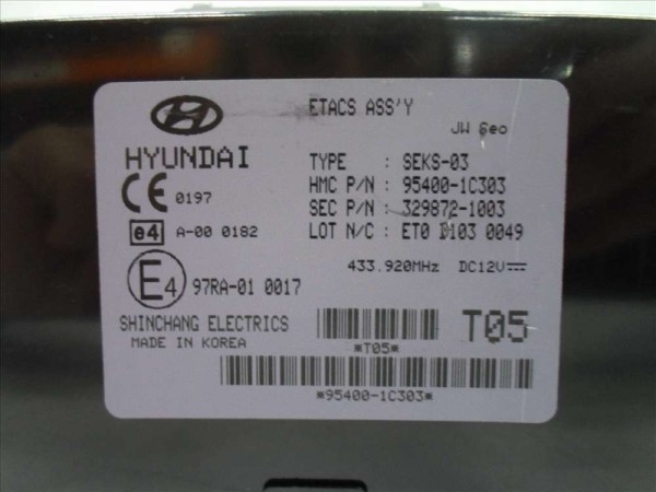 Hyundai Getz Kontrol Modülü Beyni Orj 95400-1C303 YP (DB1213)