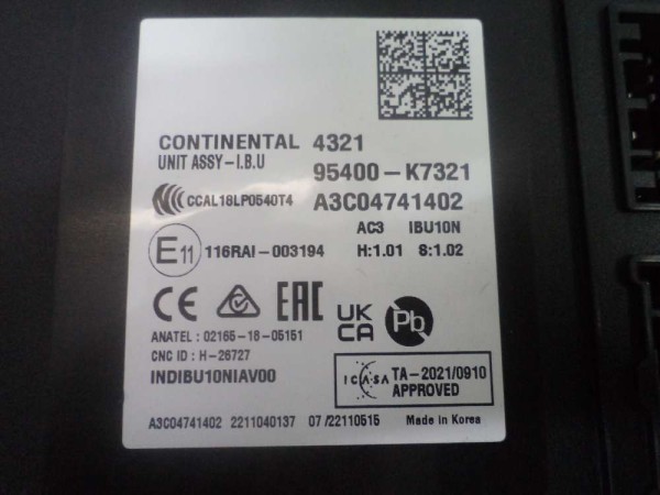 Hyundai İ10 Elektronik Kontrol Ünitesi Beyni Orj 95400-K7321 SP YP (DB1213)