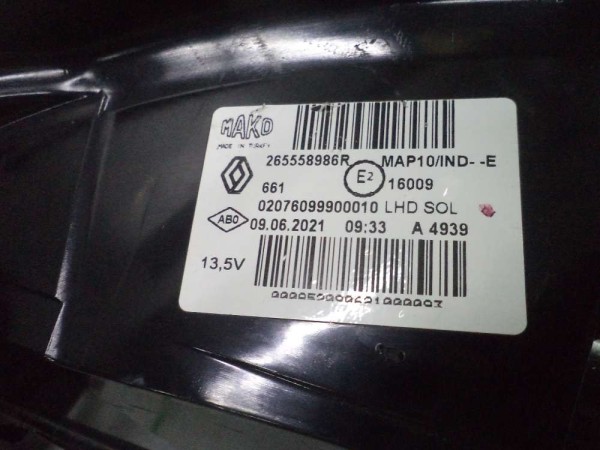 Renault Megane 4 Sol Dış Stop Duy Hasarlı Orj 265558986R CP HP (EC110)