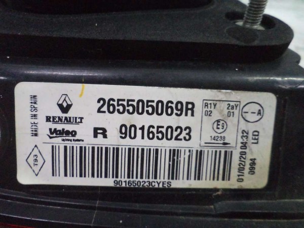 Renault Kadjar Sağ Arka İç Stop Lambası Orj 265505069R CP (AD110)