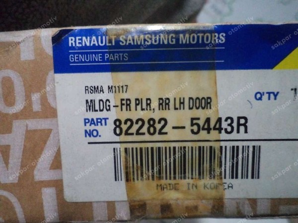 Renault  Fluence Sol Arka Kapı Direk Bandı Kaplaması  Orj 822825443R YP (CF121)