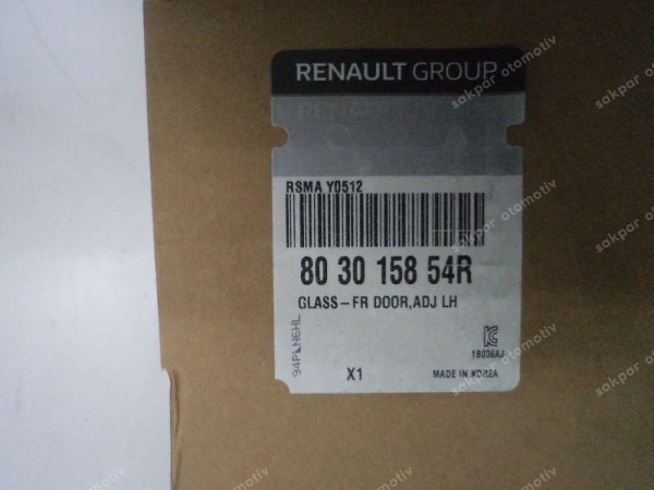Renault Koleos 2 Sol Ön Kapı Camı Orj 803015854R YP (5A)